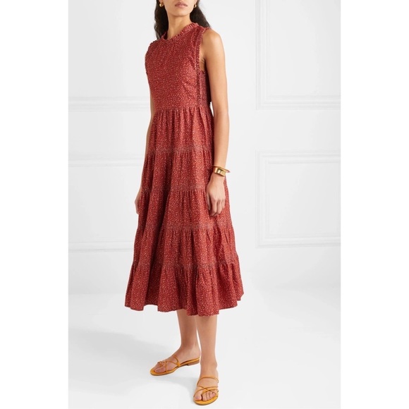 Doen Dresses & Skirts - Doen Dress Raven Floral Corduroy Midi Burgundy California Wildflower S GUC